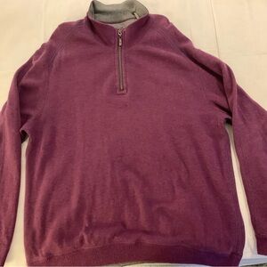 Tommy Bahama Half-Zip Sweatshirt Purple with Gray Interior Men’s XL